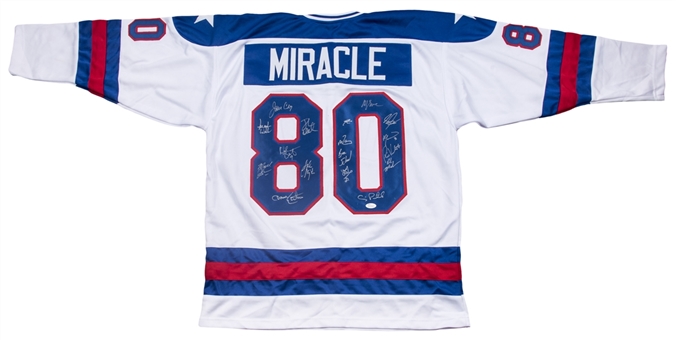 1980 USA Hockey Team Signed "Miracle" Jersey With 17 Signatures (JSA)